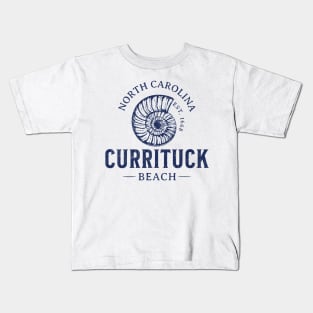Currituck Beach, NC Summertime Vacationing Seashell Kids T-Shirt